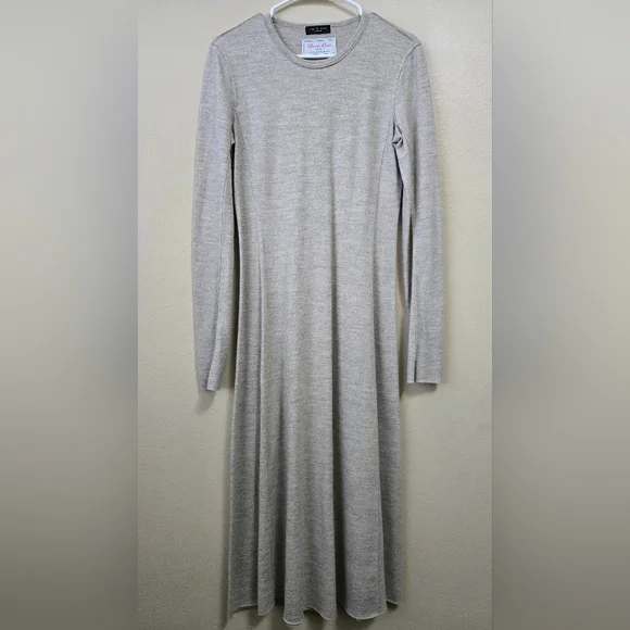 RAG & BONE Yan Japenses Wool Long-Sleeve Midi Dress Sz Small Heather Minimalist - Picture 2 of 15